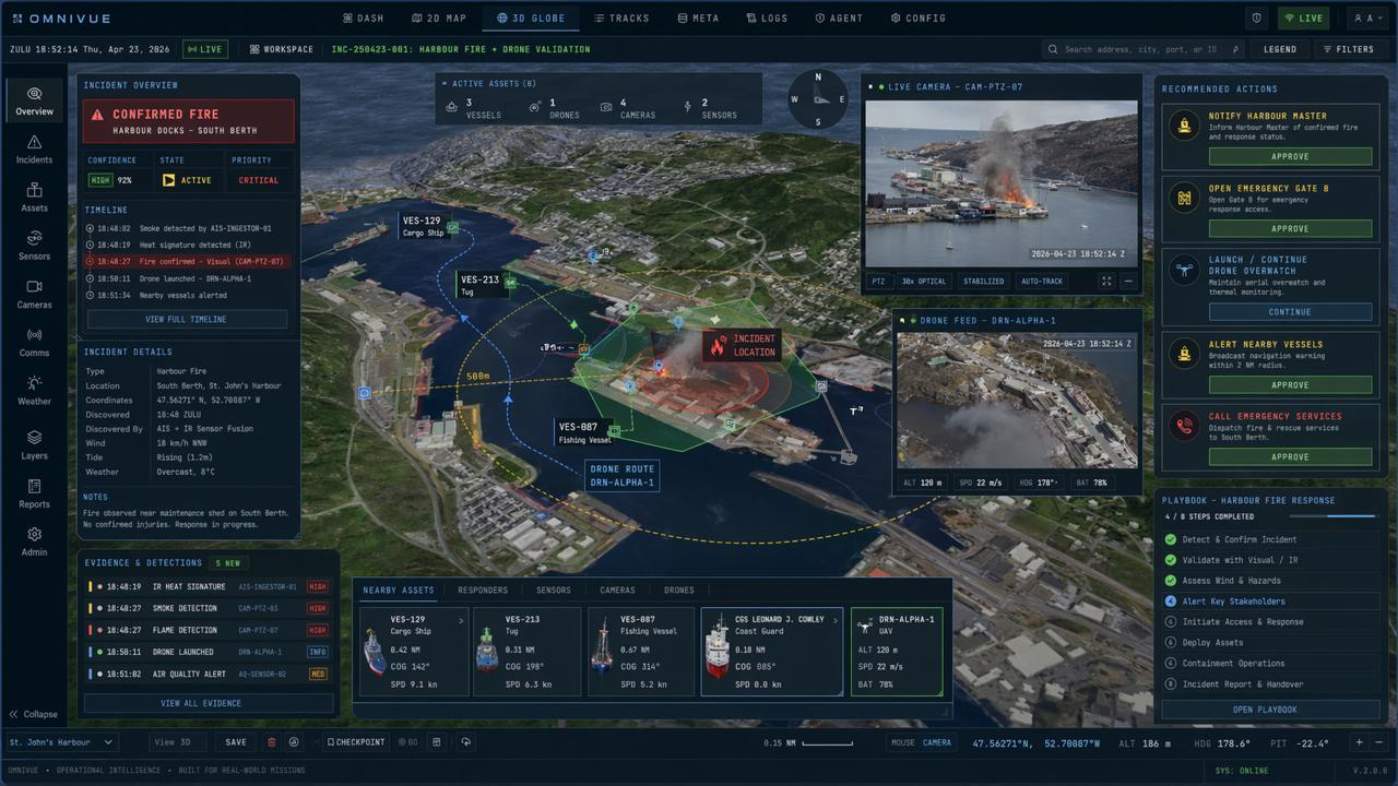 omniVUE harbour-fire incident command demonstration