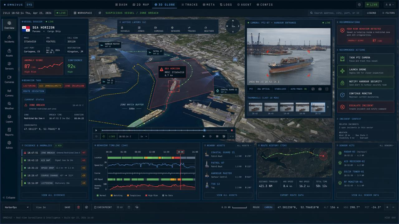 Detailed omniVUE vessel-zone-breach security scenario